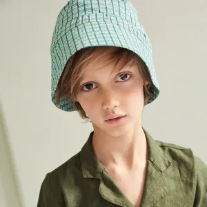 [12-36m] Wembley Baby Sun Hat in Tourmaline Painted Check by Caramel