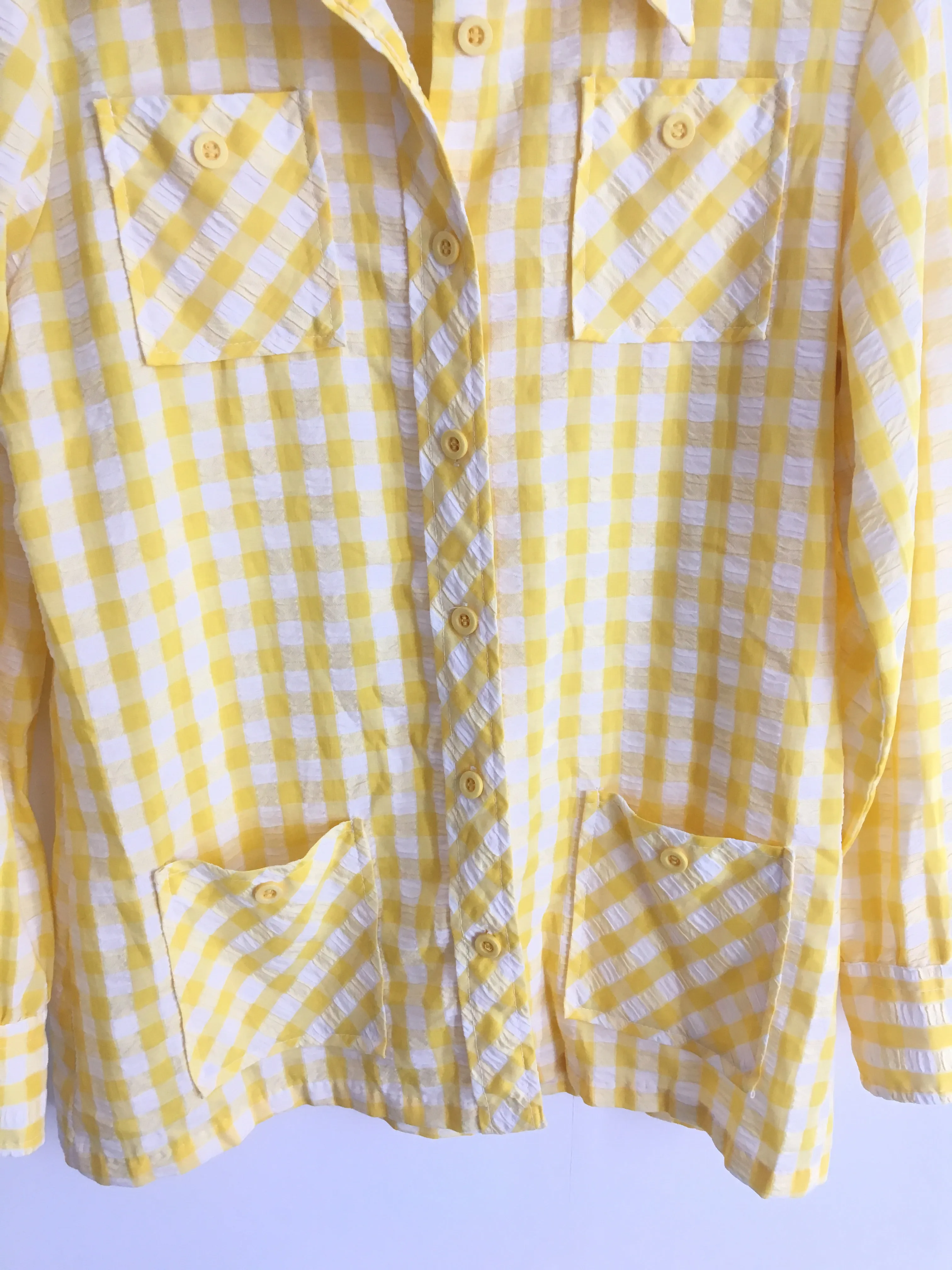 1970’s GINGHAM JACKET/TOP / MEDIUM