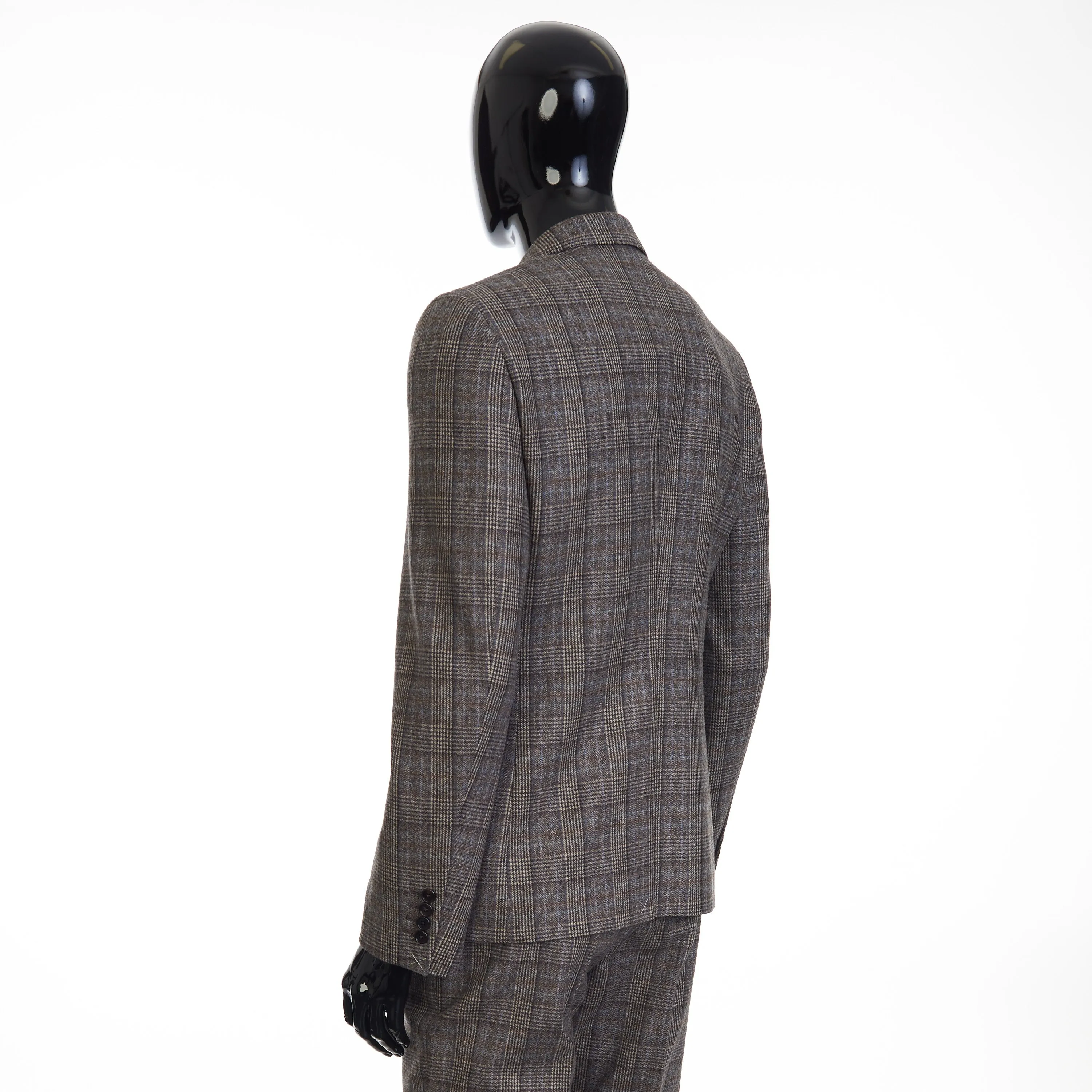 2 Button Notch Collar Carnaby Jacket In Prince Of Wales Flannel