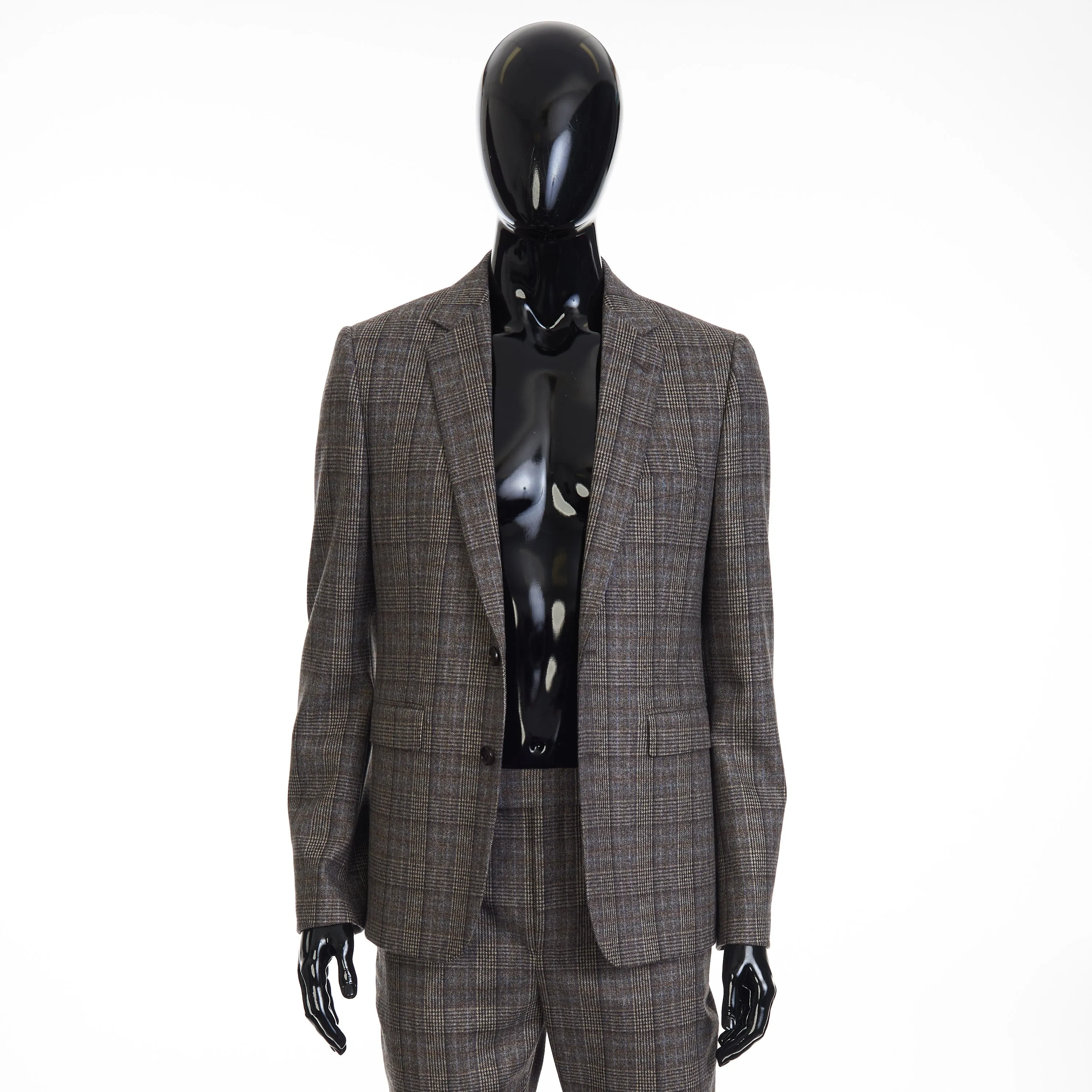 2 Button Notch Collar Carnaby Jacket In Prince Of Wales Flannel