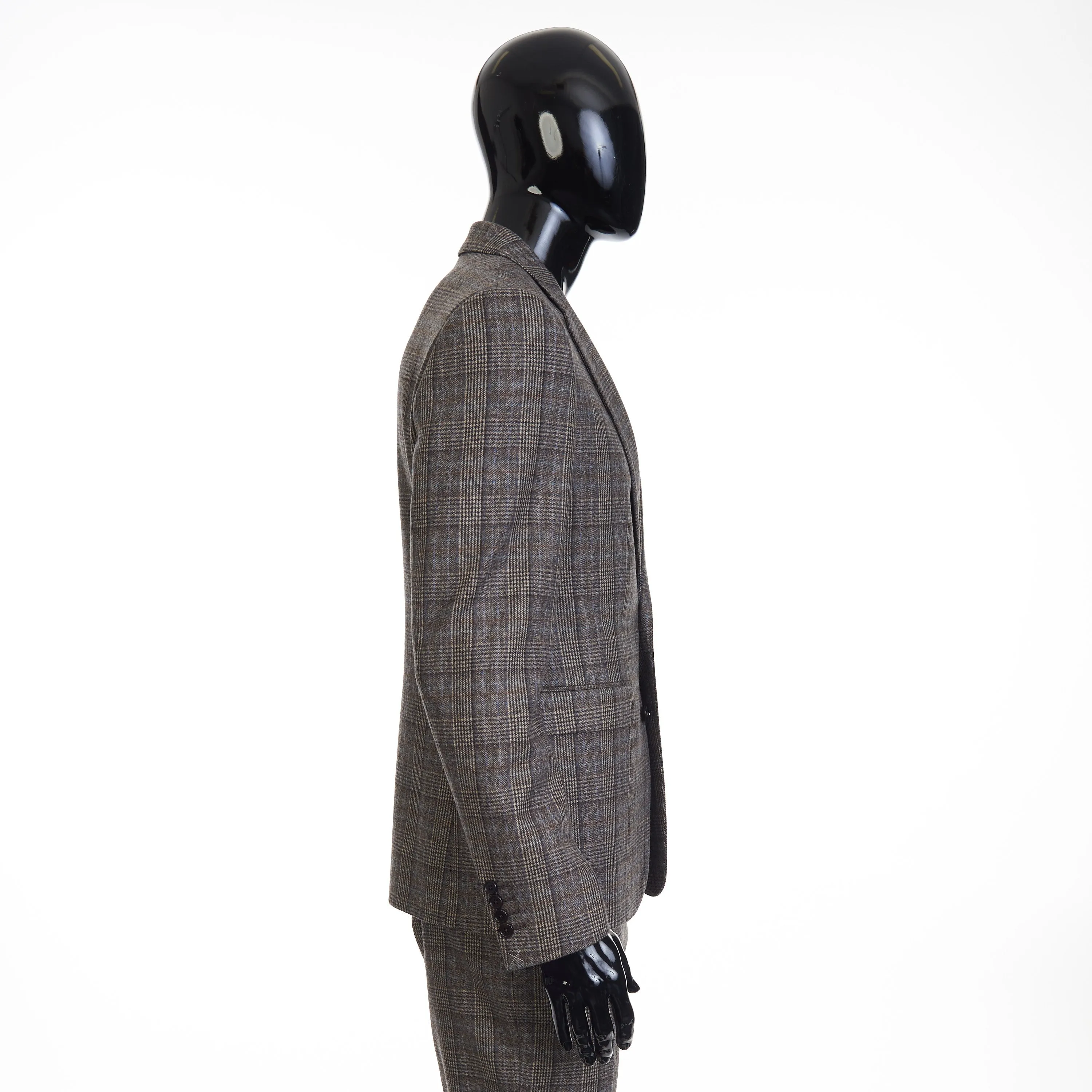 2 Button Notch Collar Carnaby Jacket In Prince Of Wales Flannel