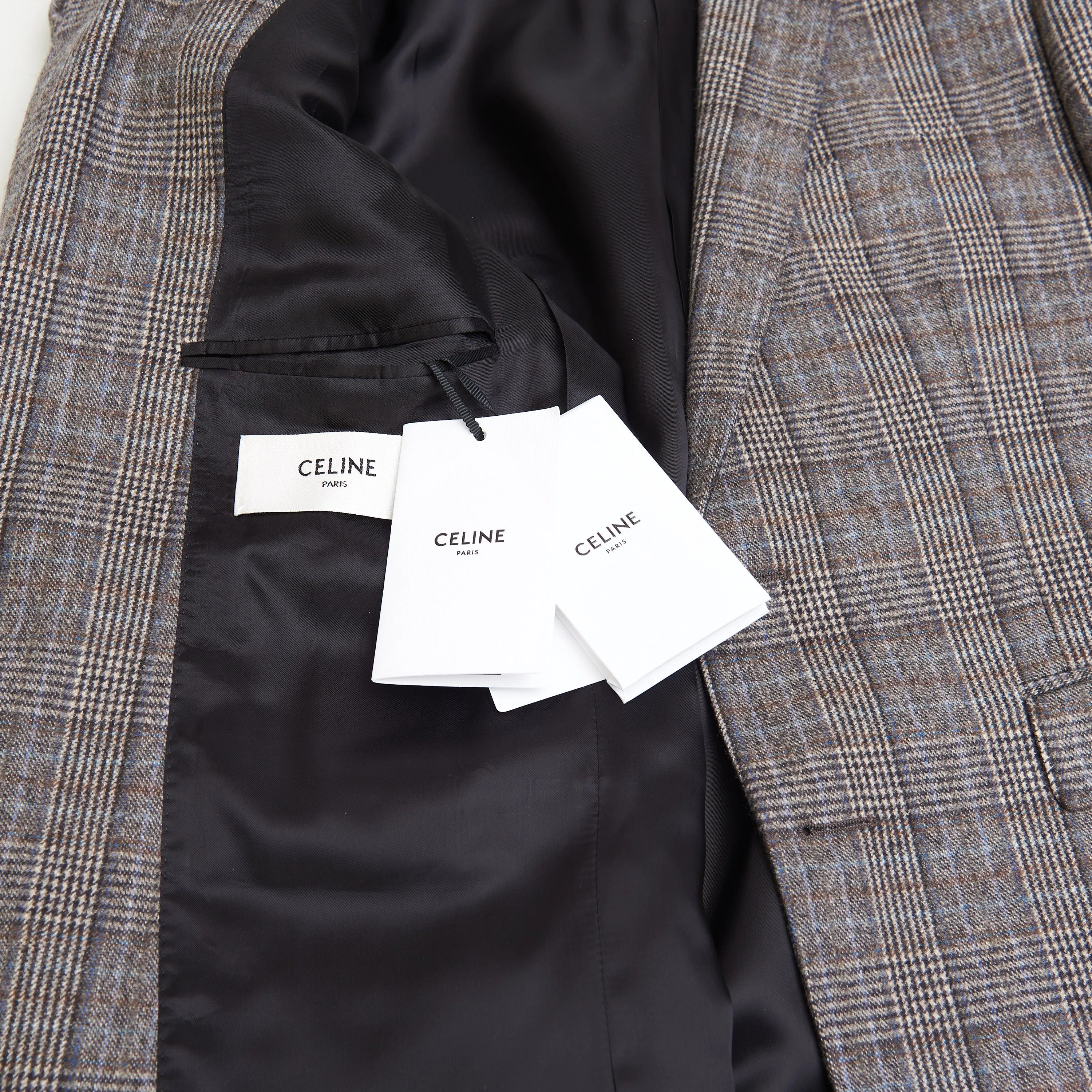 2 Button Notch Collar Carnaby Jacket In Prince Of Wales Flannel