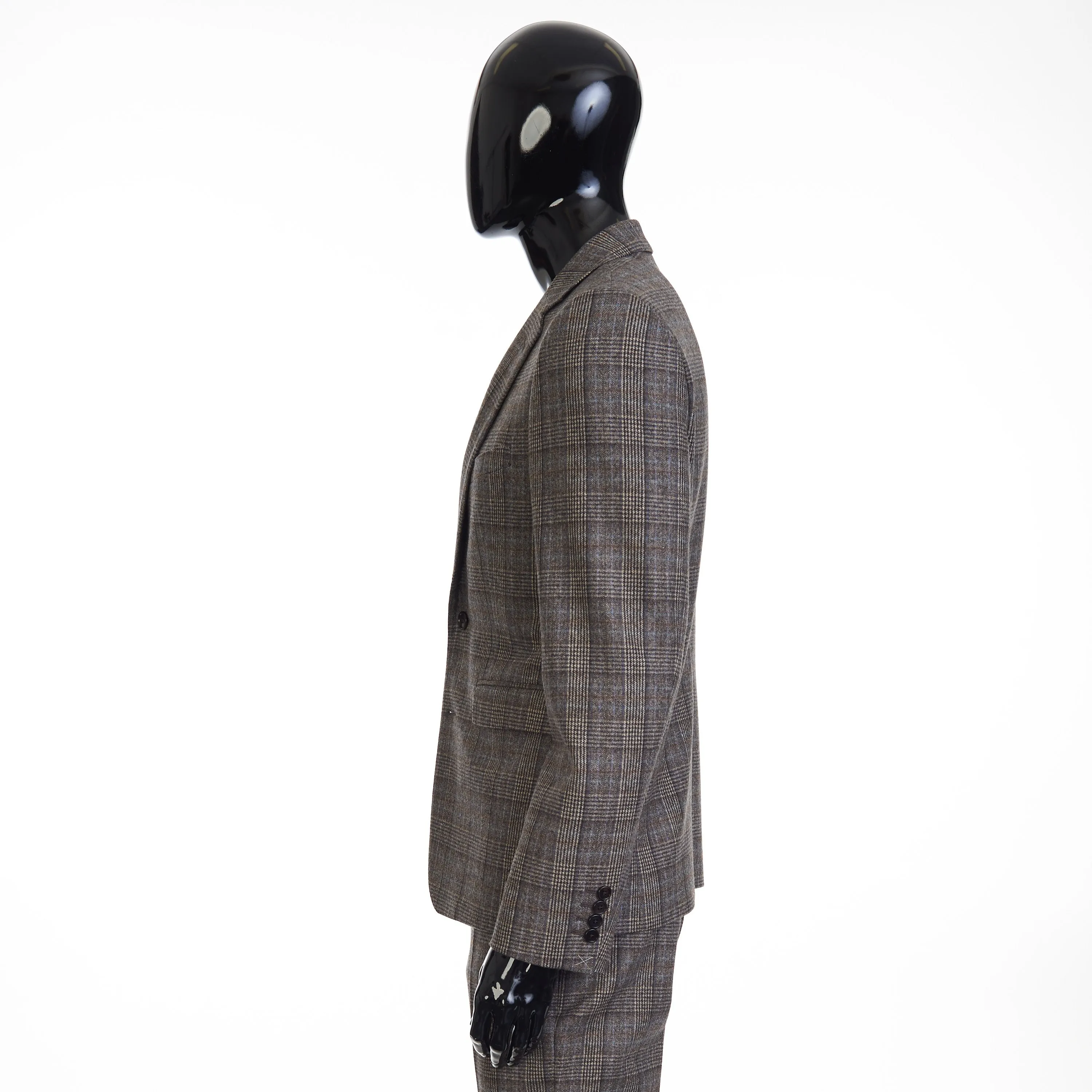2 Button Notch Collar Carnaby Jacket In Prince Of Wales Flannel