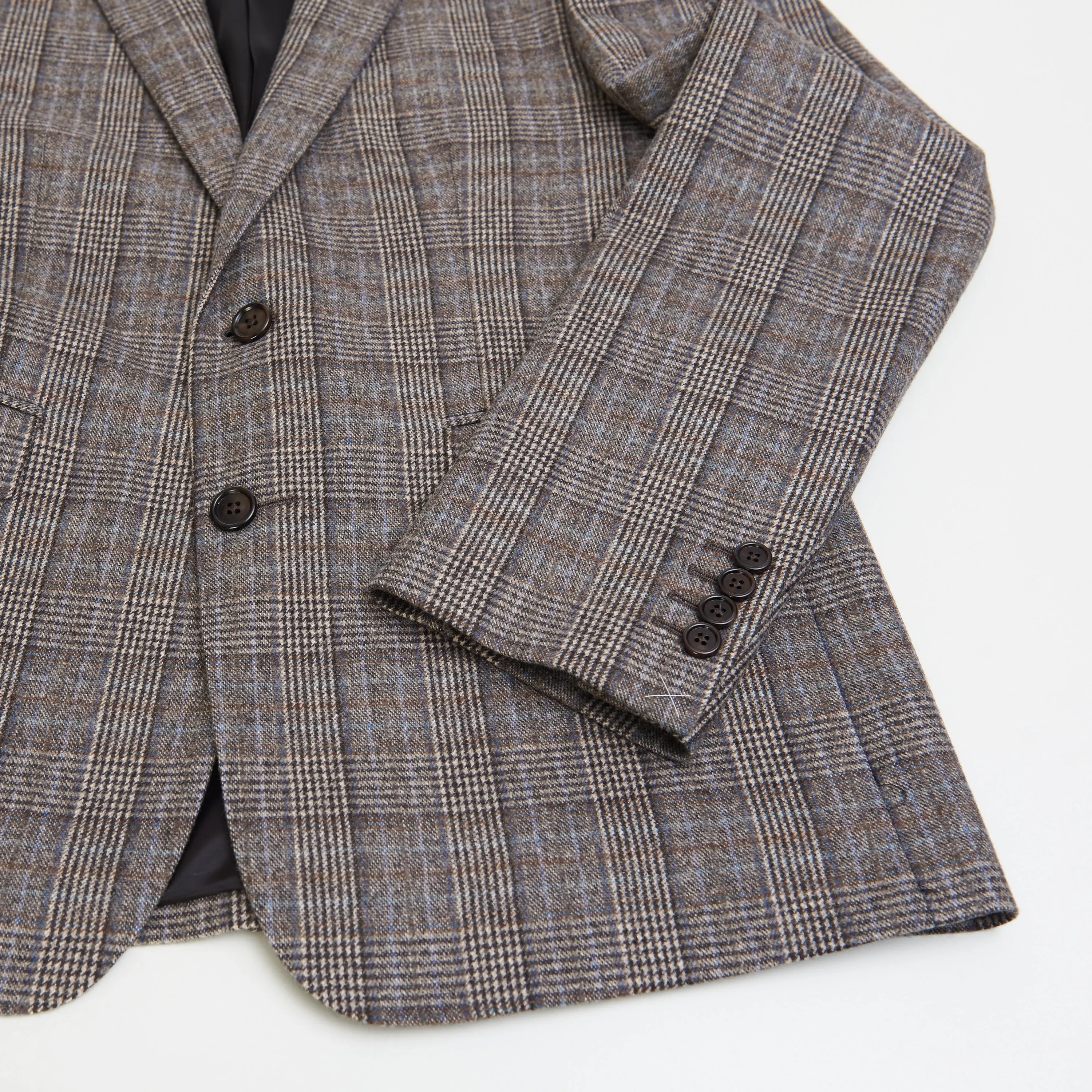2 Button Notch Collar Carnaby Jacket In Prince Of Wales Flannel
