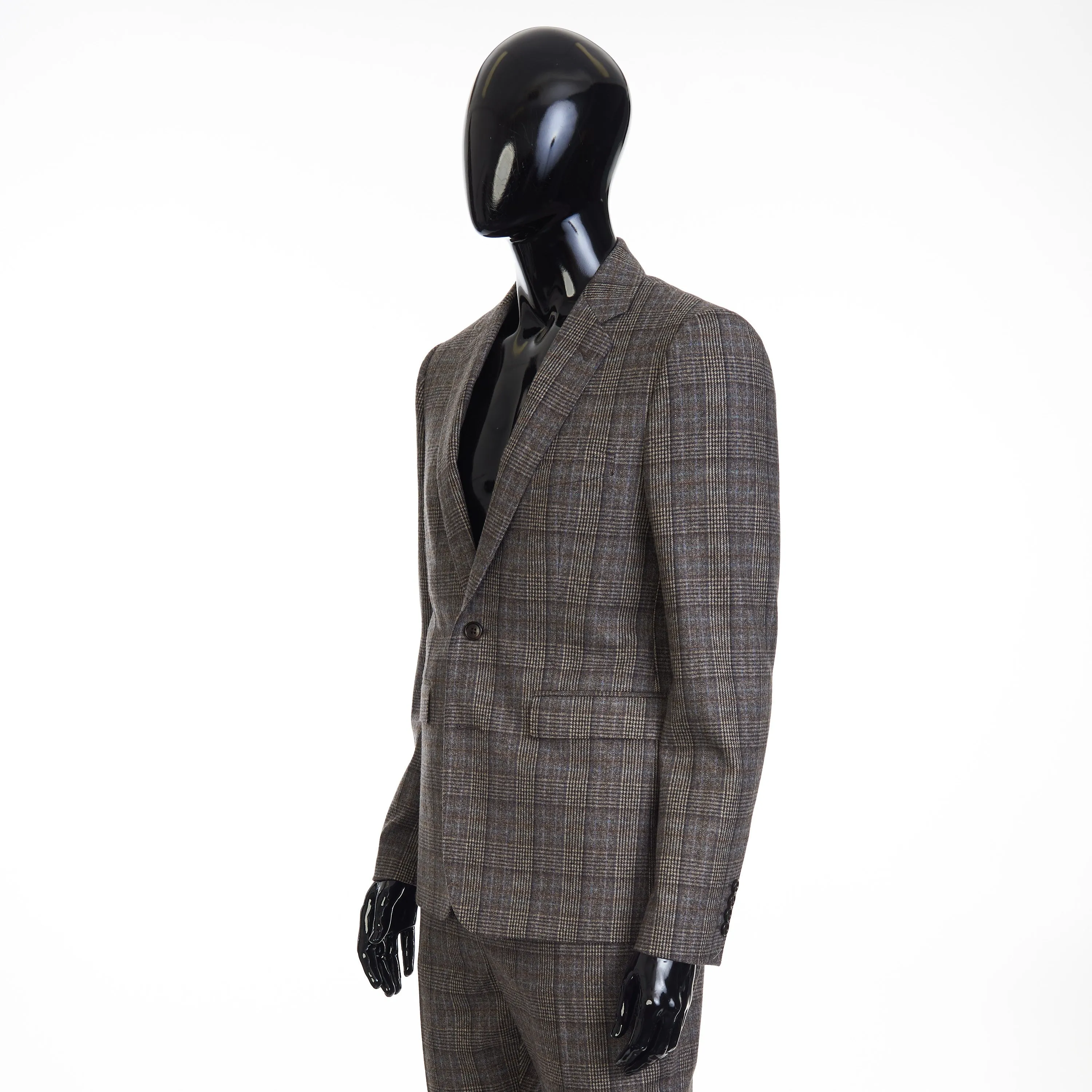 2 Button Notch Collar Carnaby Jacket In Prince Of Wales Flannel
