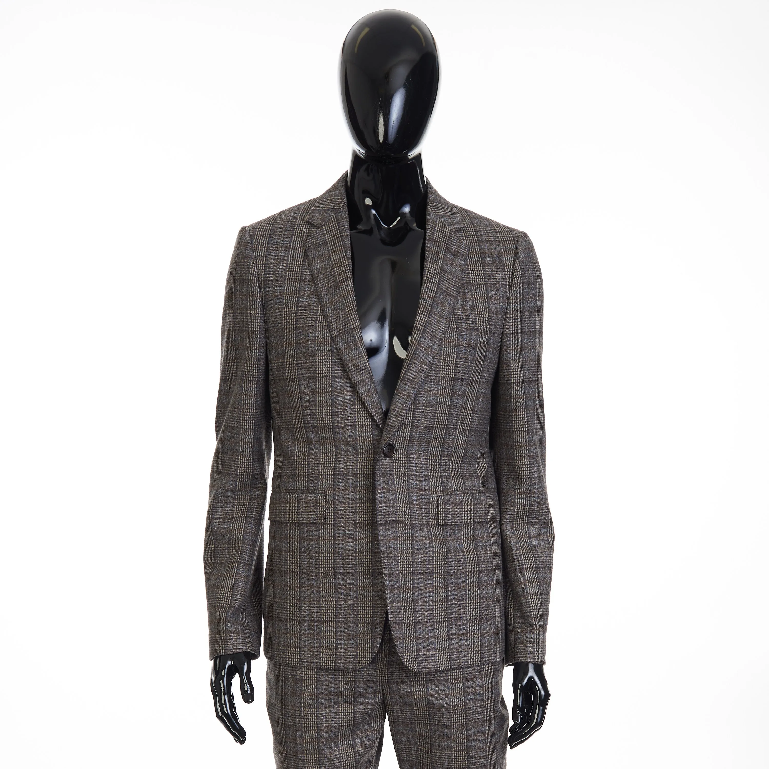 2 Button Notch Collar Carnaby Jacket In Prince Of Wales Flannel