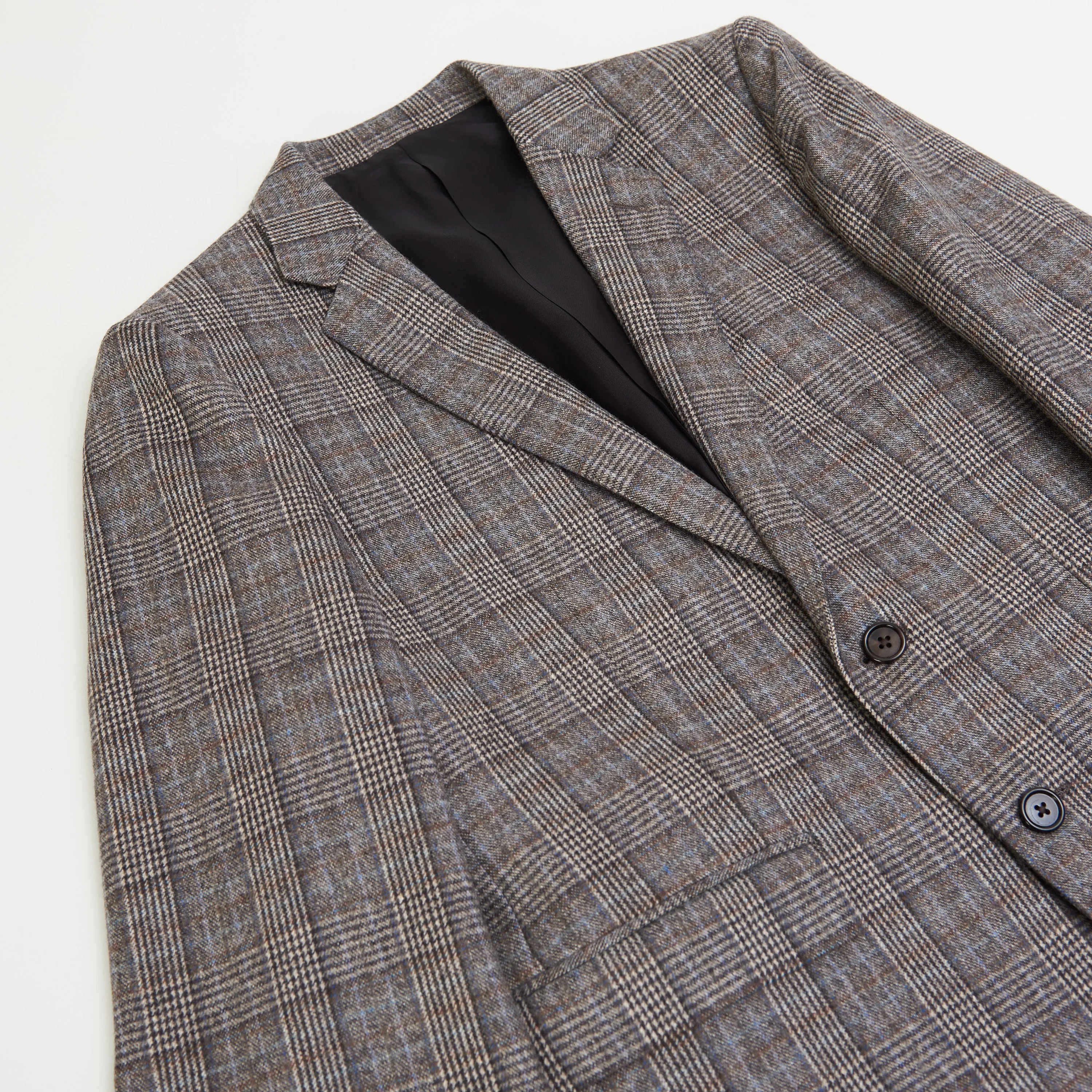 2 Button Notch Collar Carnaby Jacket In Prince Of Wales Flannel