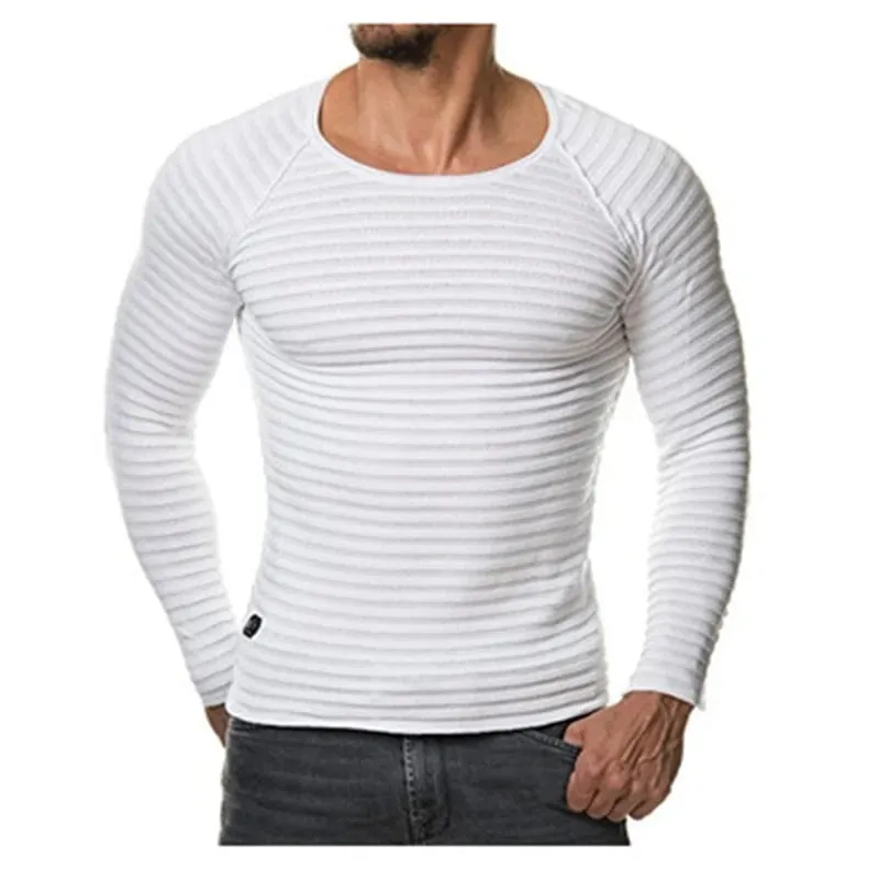 2022 Autumn Men's Knitted Sweater Pullover Male Casual Slim Fit Sweaters O-neck Long Sleeve Black Red Pullover S-2XL