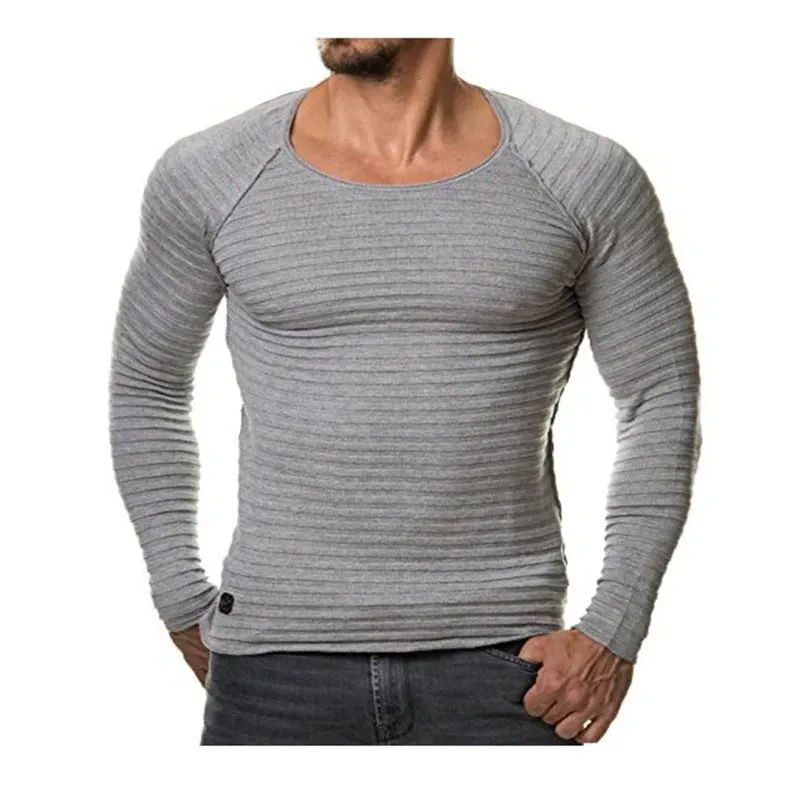2022 Autumn Men's Knitted Sweater Pullover Male Casual Slim Fit Sweaters O-neck Long Sleeve Black Red Pullover S-2XL