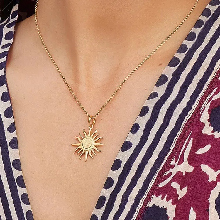 24K Gold Filled Stainless Steel Sun Necklace