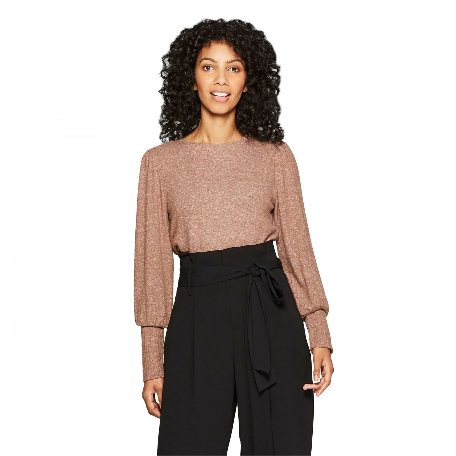 A Day Women's Long Sleeve Crewneck Drapey Sweater