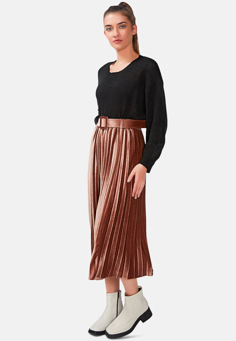 accordion pleated long skirt