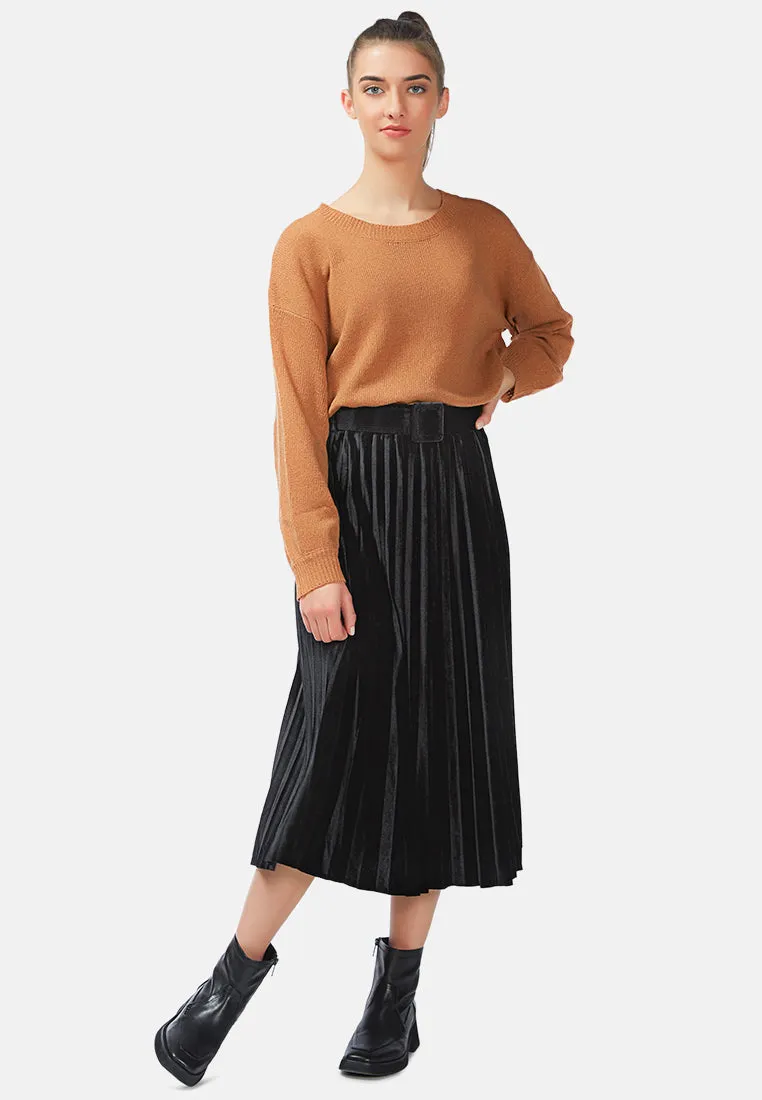 accordion pleated long skirt
