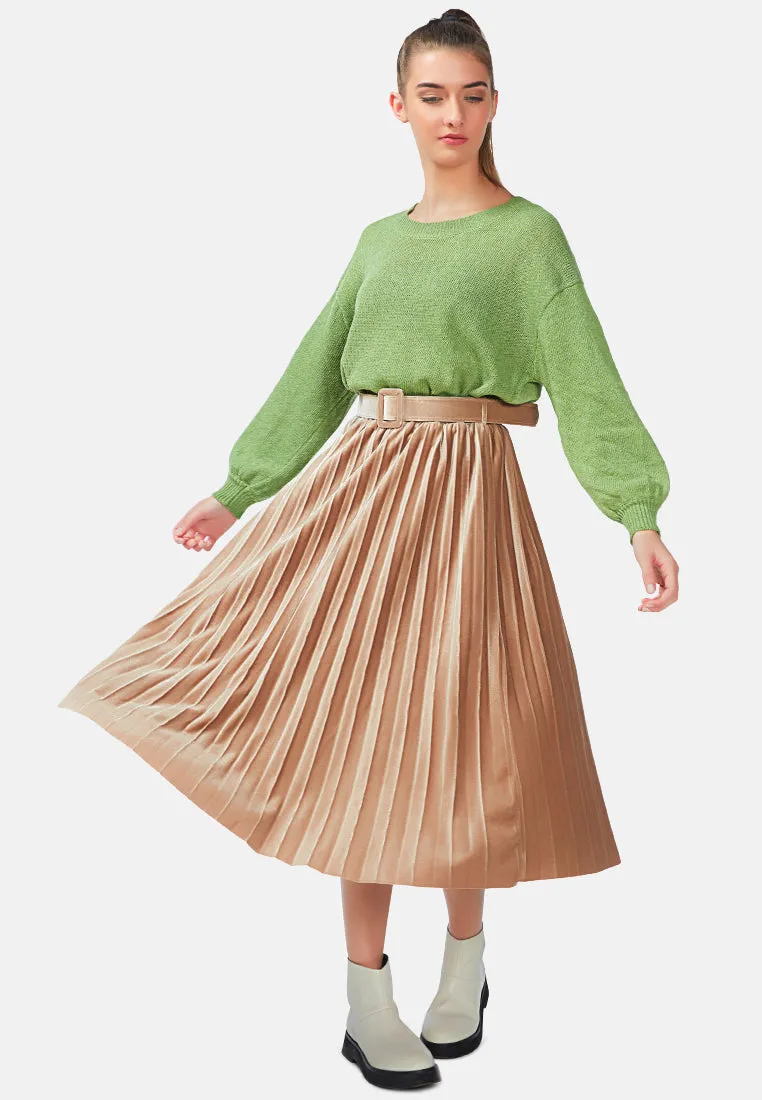 accordion pleated long skirt