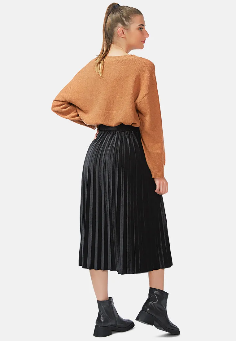 accordion pleated long skirt