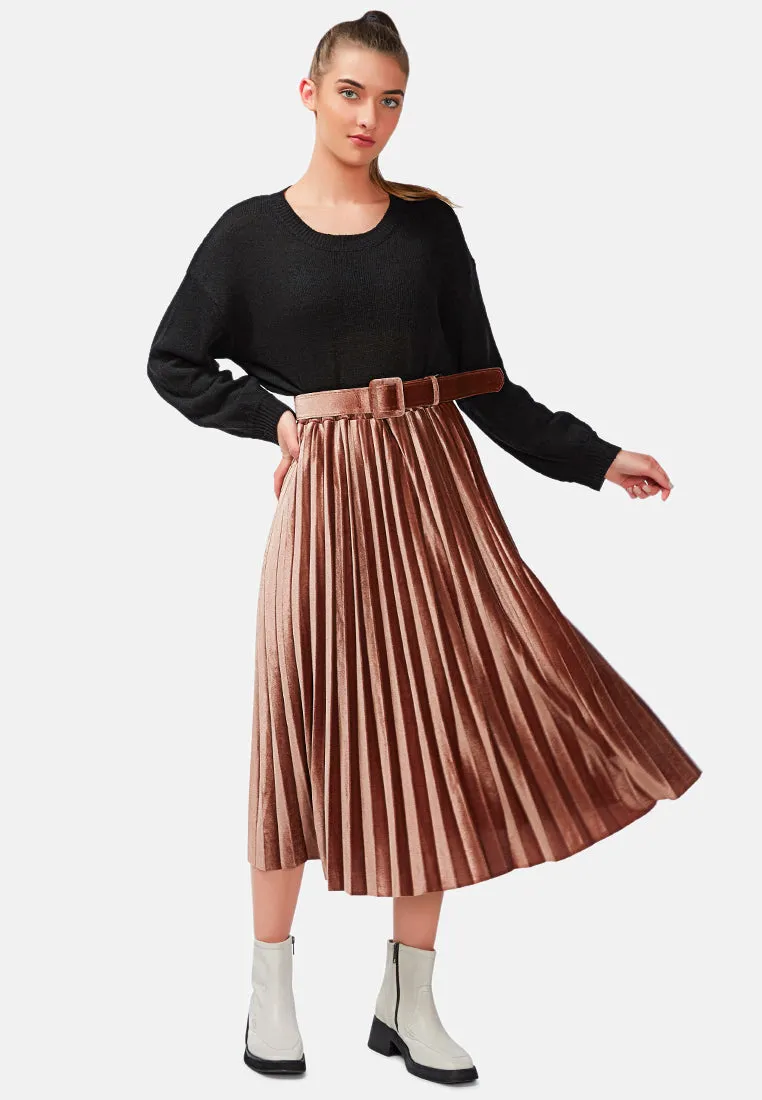 accordion pleated long skirt