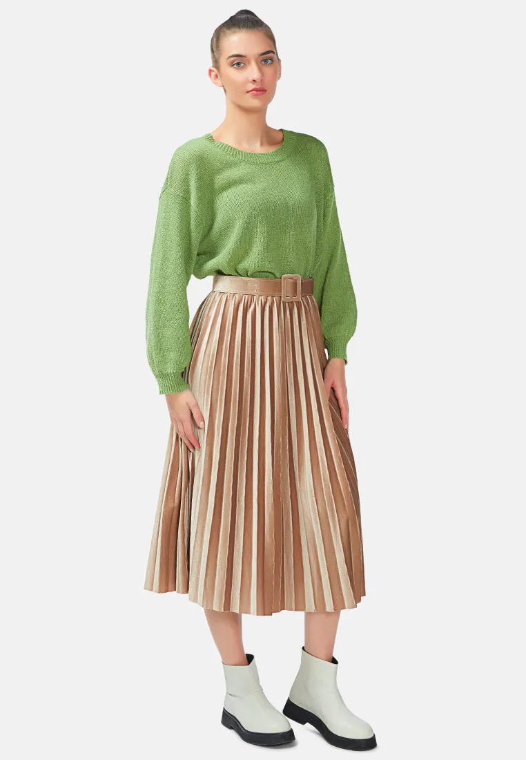 accordion pleated long skirt