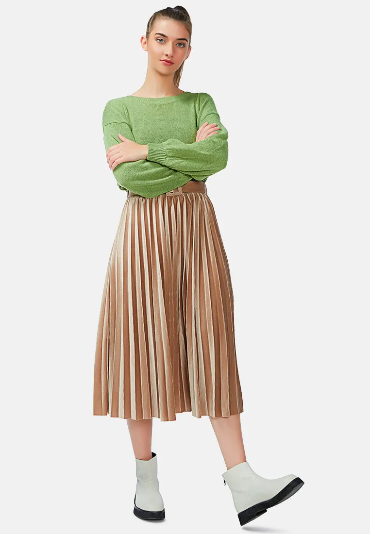 accordion pleated long skirt