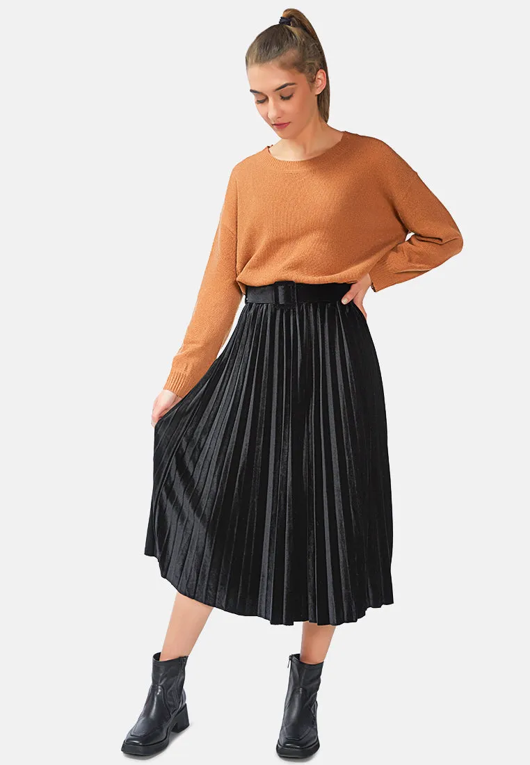 accordion pleated long skirt