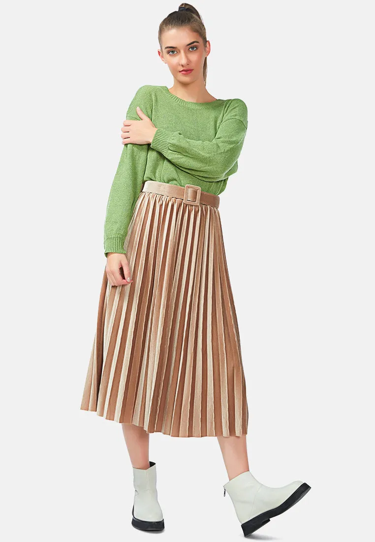 accordion pleated long skirt