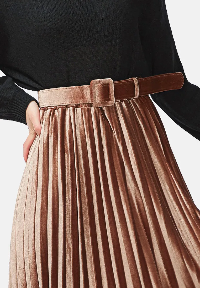 accordion pleated long skirt