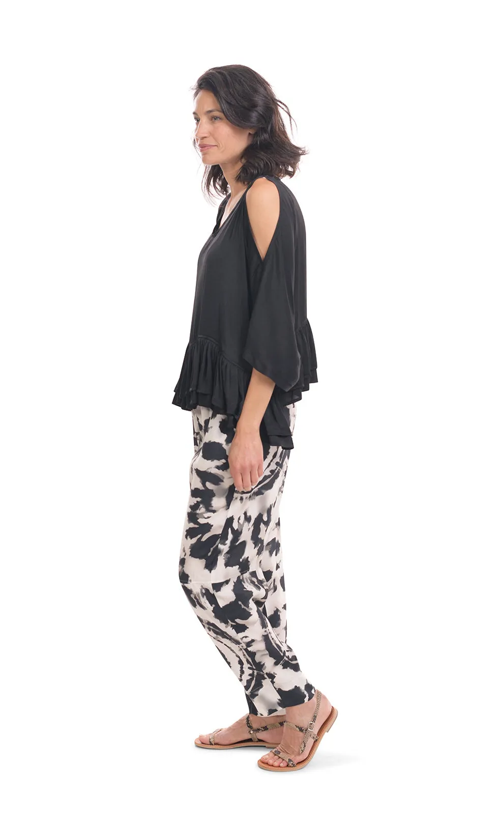 Alembika Black Rhys Ruffle Blouse