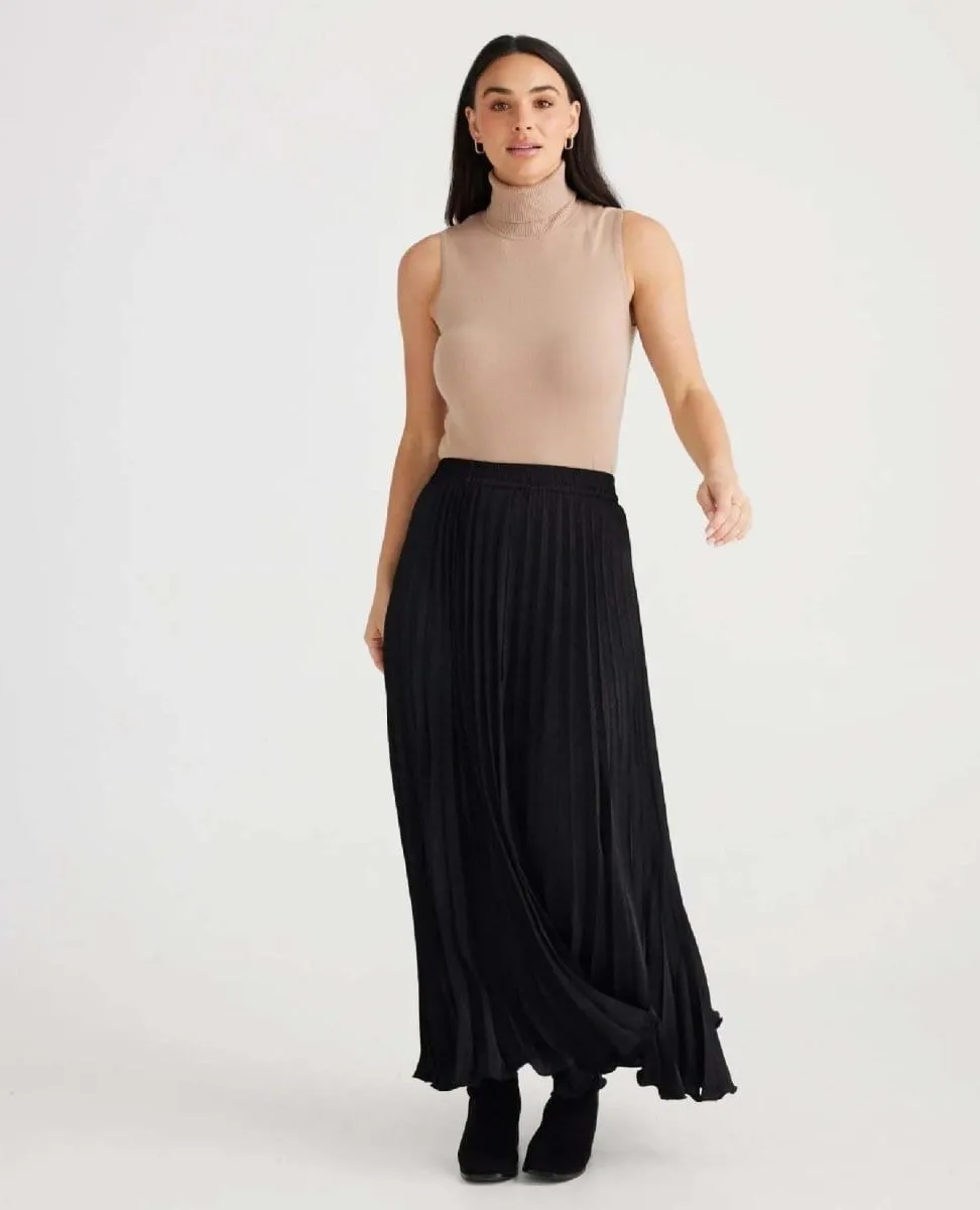 Alias Pleated Maxi Skirt Black