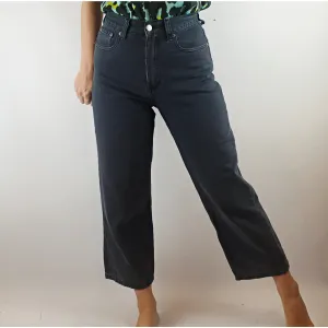 Alpha 60 pre-owned black denim straight leg jeans size 26 (best fits size 8)
