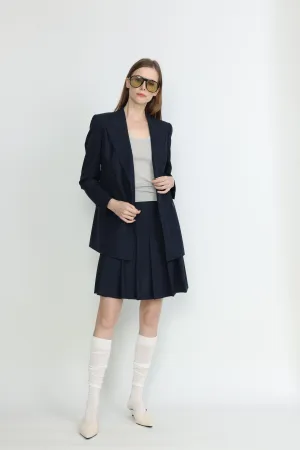 Armidale Pleated Skirt in Dark Navy