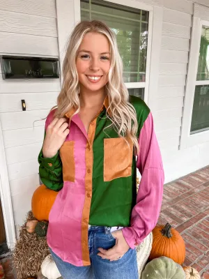 Authentic Aura L/S Colorblock Button Up