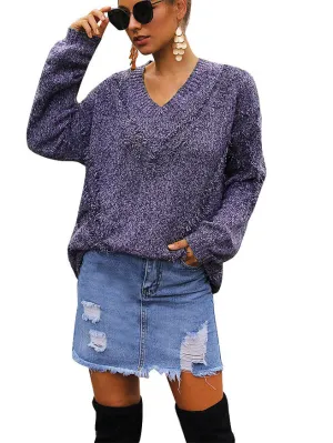 Autumn and Winter Women's Heart-shaped Collar Pullover In The Long Sweater Tassel Thick Sweater