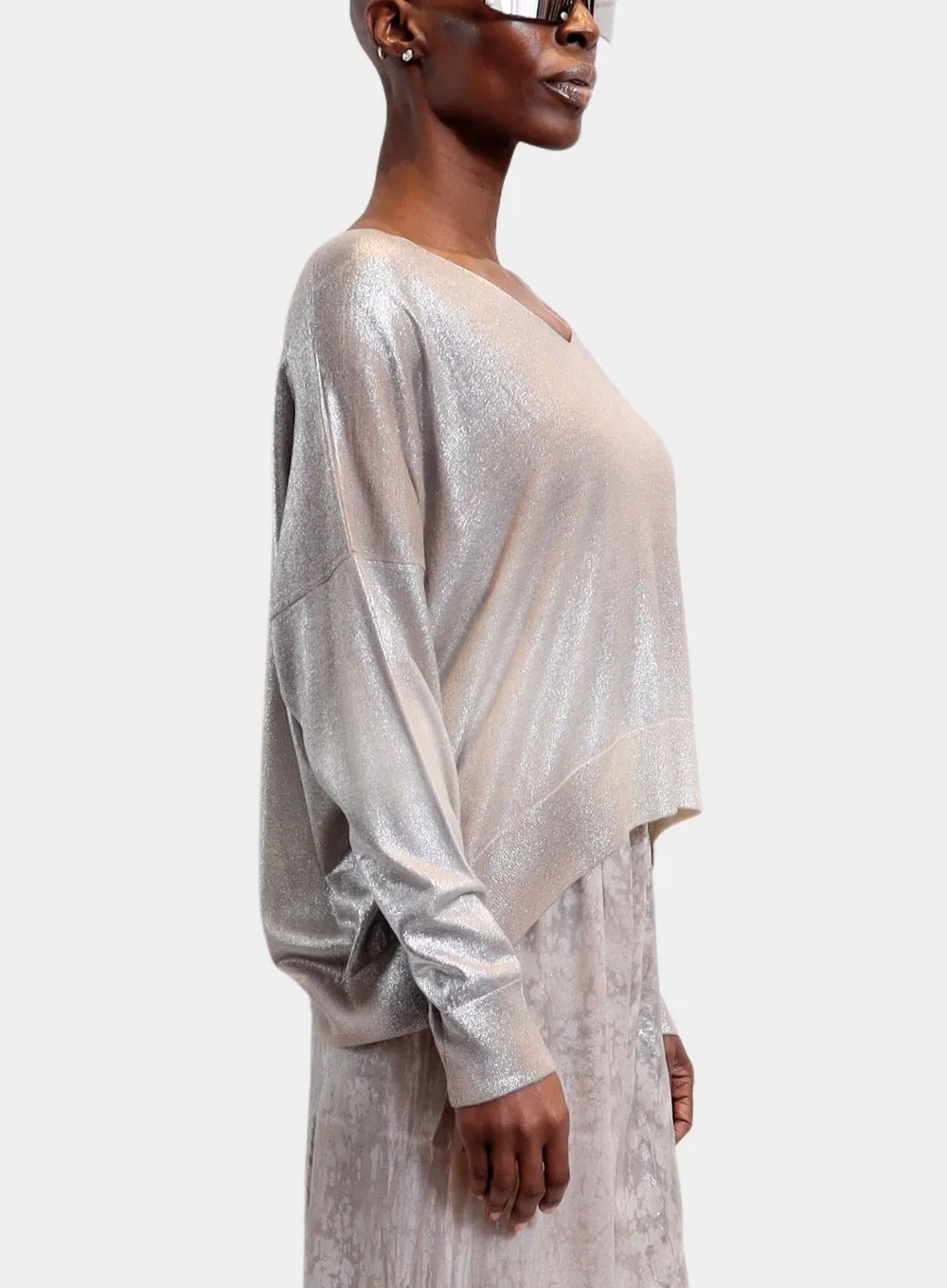 AVANT TOI | Laminated V-Neck Pullover