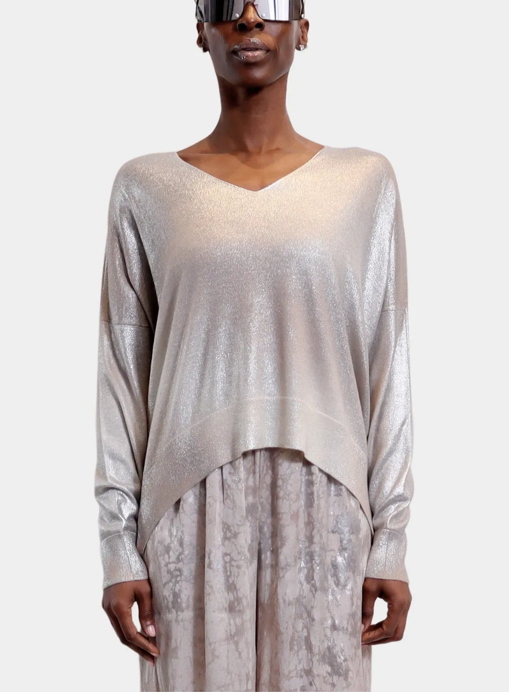 AVANT TOI | Laminated V-Neck Pullover