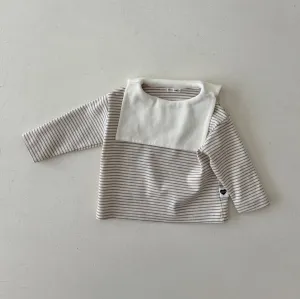 Baby Saint Collar Stripe LS Tee - Beige