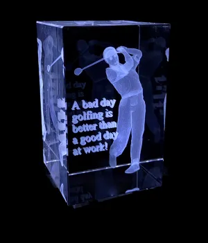 Bad Day at Golf beats good day at work Crystal Item# H1010