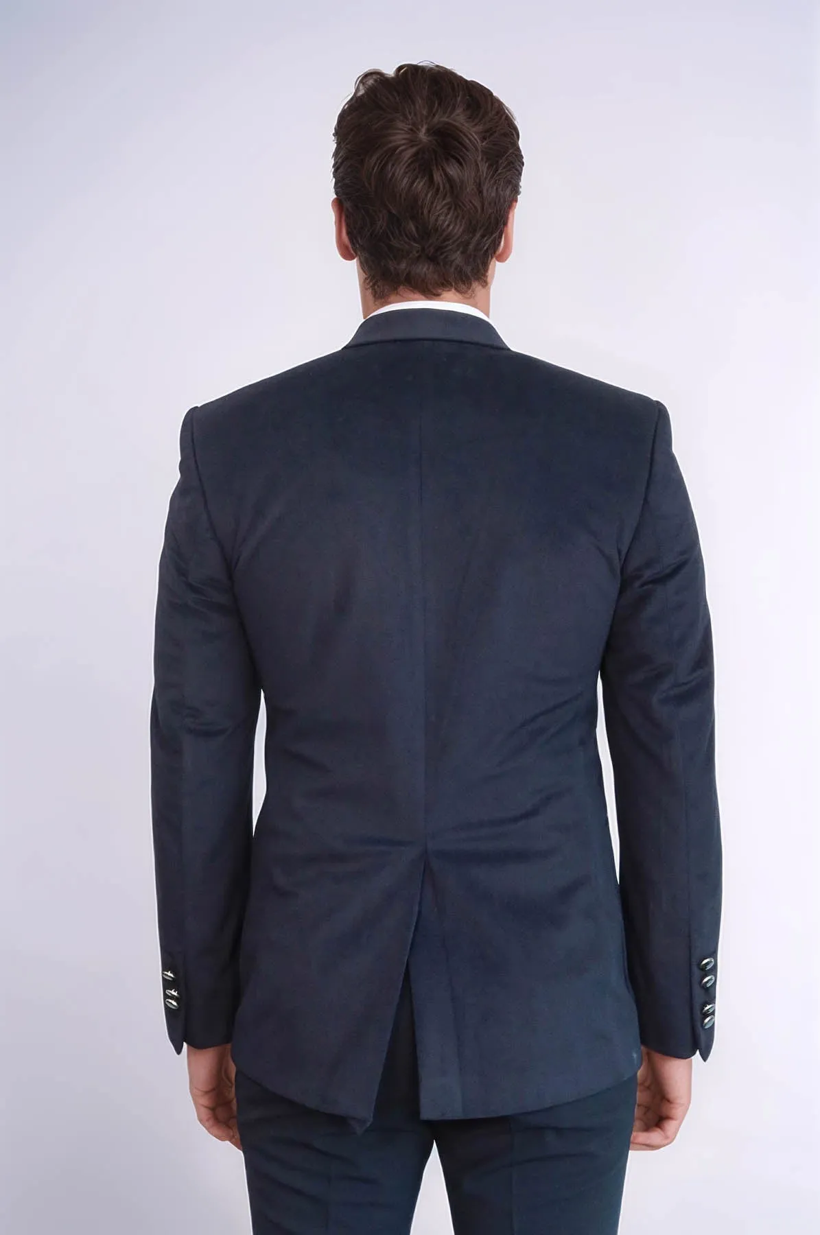 Bag Pocket Rigging Velvet Navy Blue Jacket-Wessi