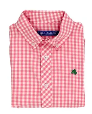 Bailey Boys Button Down Shirt - Pink Check