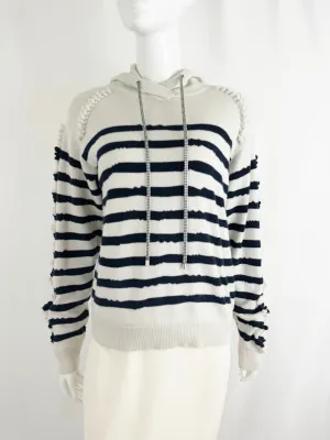 Barrie Striped Cashmere Sweater Size S