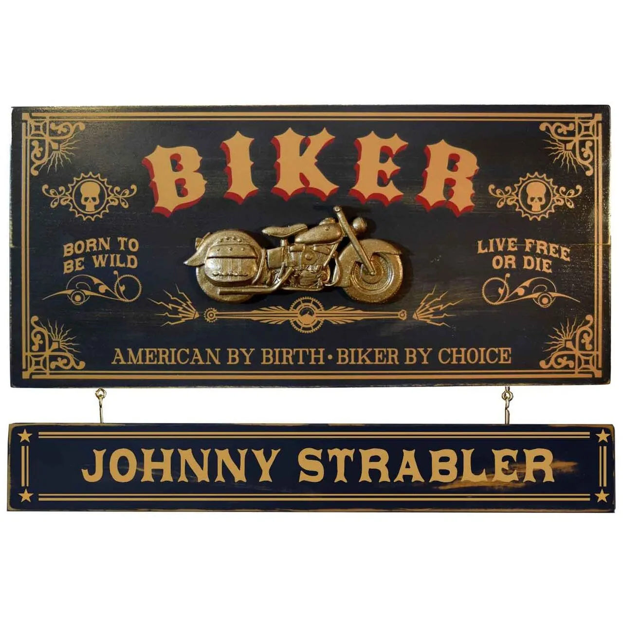 Biker Wooden Plank Sign - Item #H0062