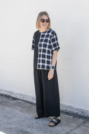Black - Button Up Tee
