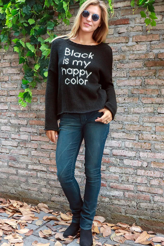 Black Crew Sweater - Black/Pure Snow