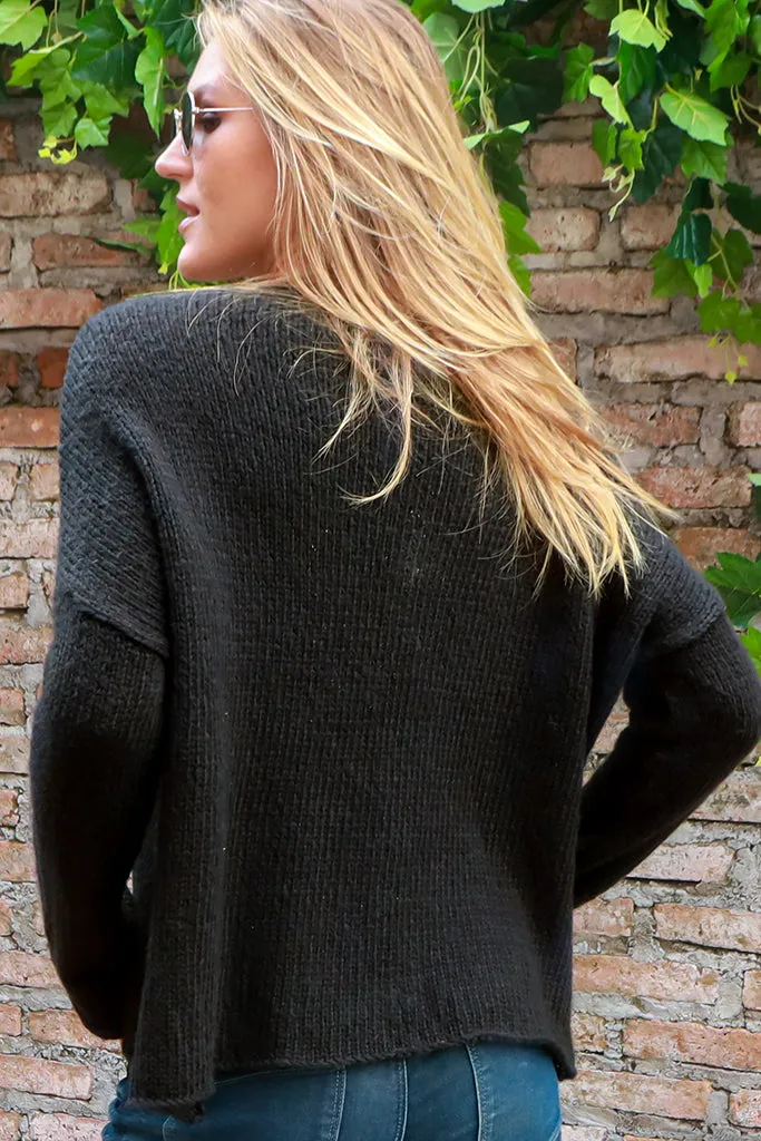 Black Crew Sweater - Black/Pure Snow