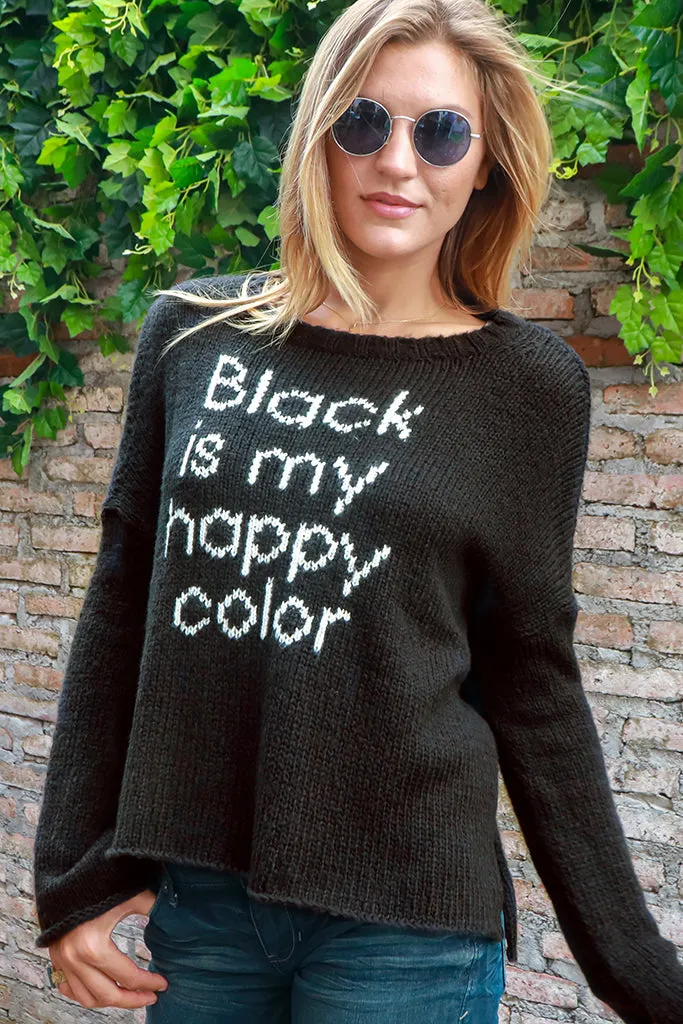 Black Crew Sweater - Black/Pure Snow