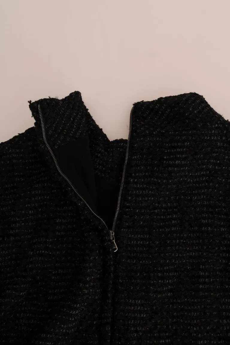 Black Fairy Tale Crystal Zipper Sweater