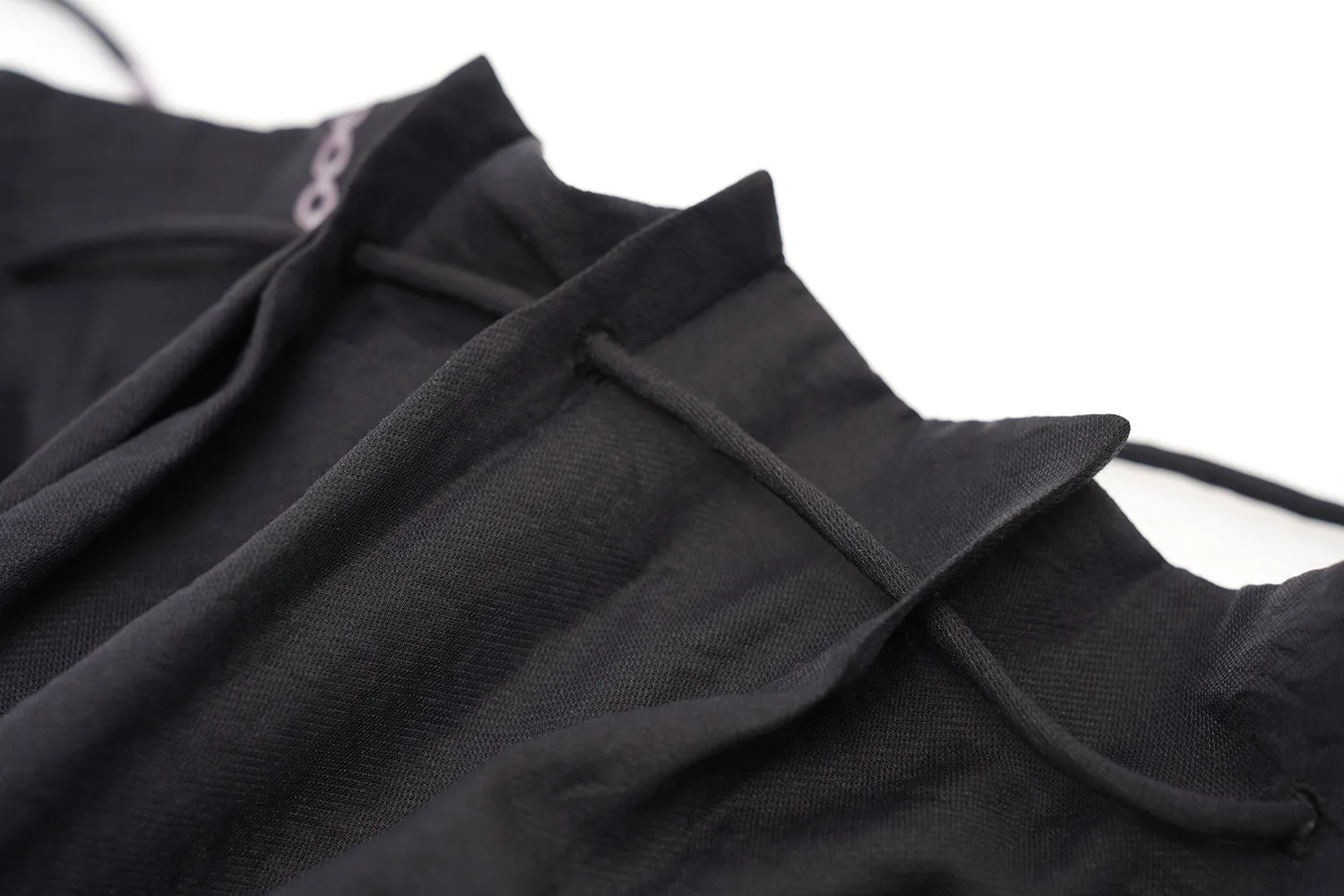 Black Noir Halter Slip Dress for Women, Black Halter Cami Top | TENCEL™-Wool Blend | Adjustable Crisscross Back, Multi-Textured Blend