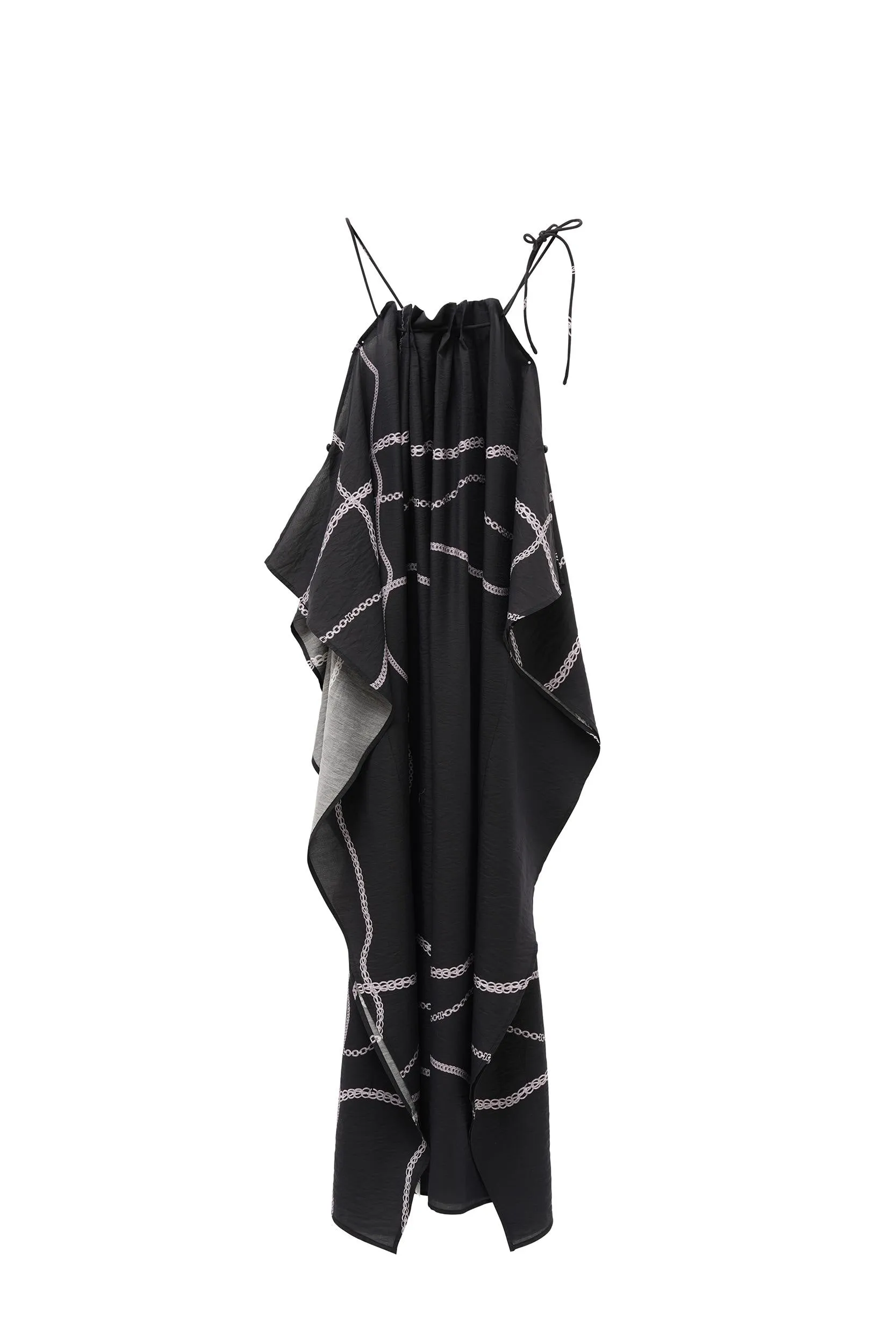 Black Noir Halter Slip Dress for Women, Black Halter Cami Top | TENCEL-Wool Blend | Adjustable Crisscross Back, Multi-Textured Blend