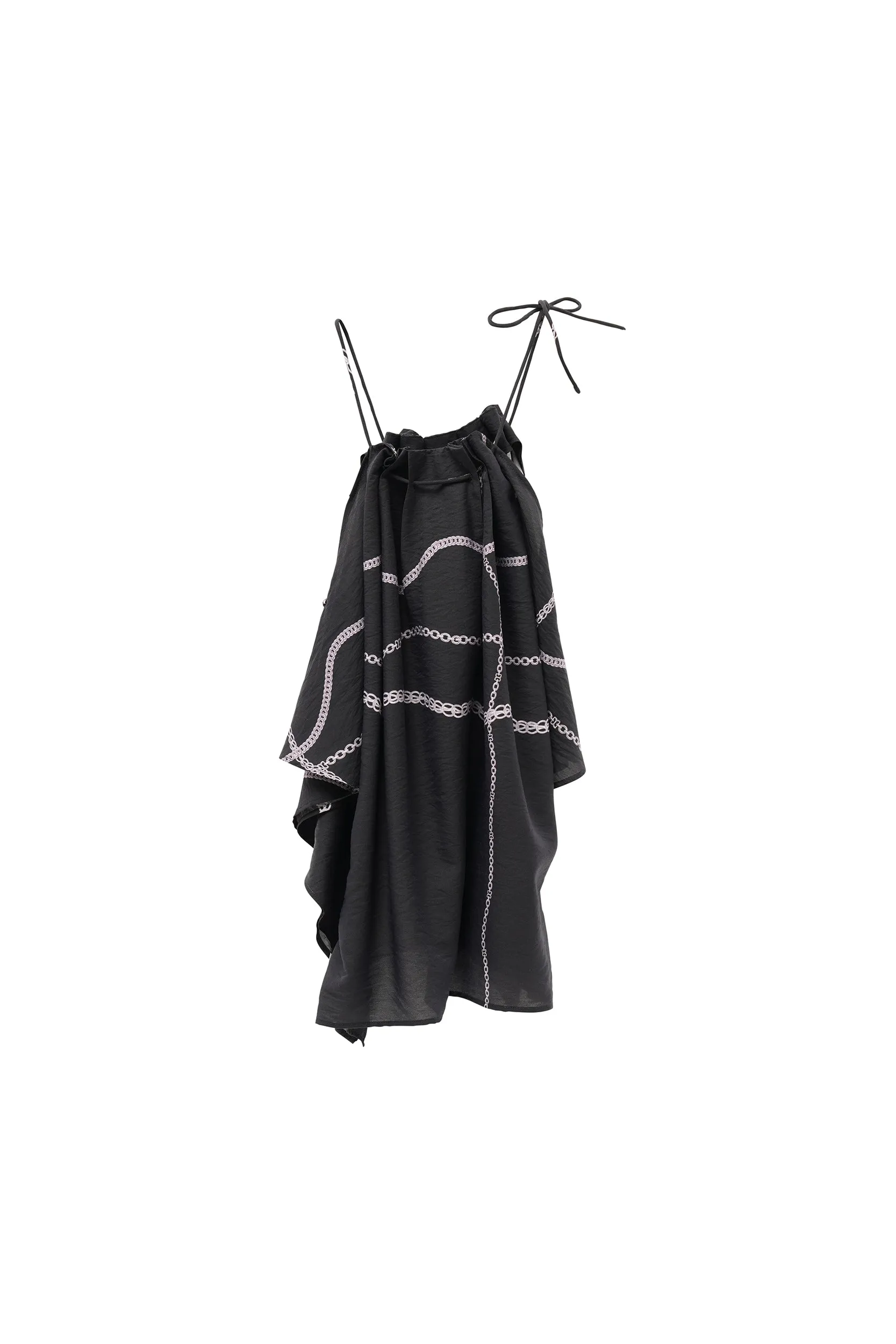 Black Noir Halter Slip Dress for Women, Black Halter Cami Top | TENCEL™-Wool Blend | Adjustable Crisscross Back, Multi-Textured Blend