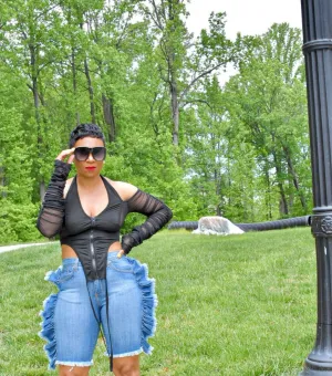 Black Sheer Show Stopper Top
