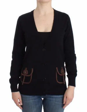 Black wool cardigan
