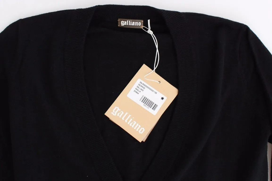 Black wool cardigan